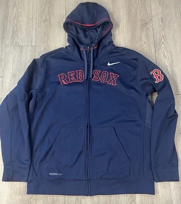 Nike Therma Fit Men’s Boston Red Sox MLB Blue Full Zip Hoodie Size Large - Image 1 of 4