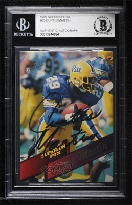 BAS 1995 Superior Pix Curtis Martin #65 BGS Authentic Auto Rookie RC HOF - Image 1 of 2