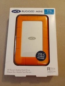 LaCie Rugged Mini 1TB USB External Portable Hard Drive (New In Packaging) - Picture 1 of 2