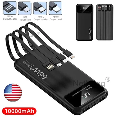 Banco de alimentación 66W 10000mAh cargador rápido 2 USB batería externa para teléfonos móviles Foto 1 de 4
