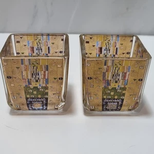 Goebel Art Nouveau Art Glass Tea Light The Stoclet Frieze By Gustav Klimt - Picture 1 of 6