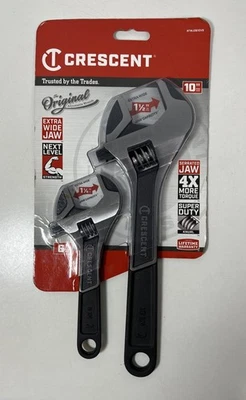 Crescent 2 Piece Wide Jaw Adjustable Wrench Set | 6" & 10" | ATWJ2610VS NEW - Image 1 of 3