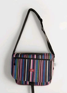 Dickies 16in. Canvas Messenger Bag Crossbody/Satchel Striped Laptop Bookbag - Picture 1 of 20