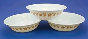 Set of 3 Vintage Corelle Corning BUTTERFLY GOLD 6. 25" Soup Cereal Bowls - Picture 1 of 8