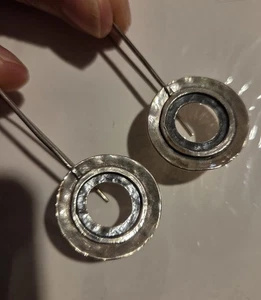 SILPADA Sterling Silver 925 Circle Up Hammered Dangle Earrings - Picture 1 of 4