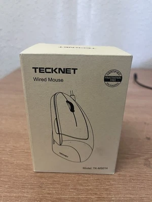 Tecknet Wired USB Mouse TK-MS014 - Optical, Ergonomic Design, Plug & Play NEW - Image 1 of 2