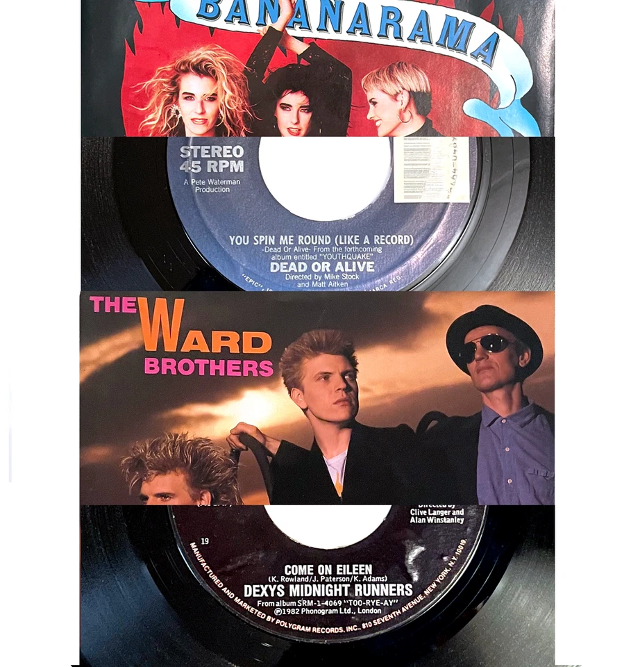 Lot of 4 7" 45s, 80s Dancefloor Hit: Dexys, Bananarama, Dead or Alive, Ward Bros - Image 1 of 4