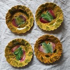 Assiettes A Dessert Décor Fruits Sarreguemines Barbotine Ancienne Majolique