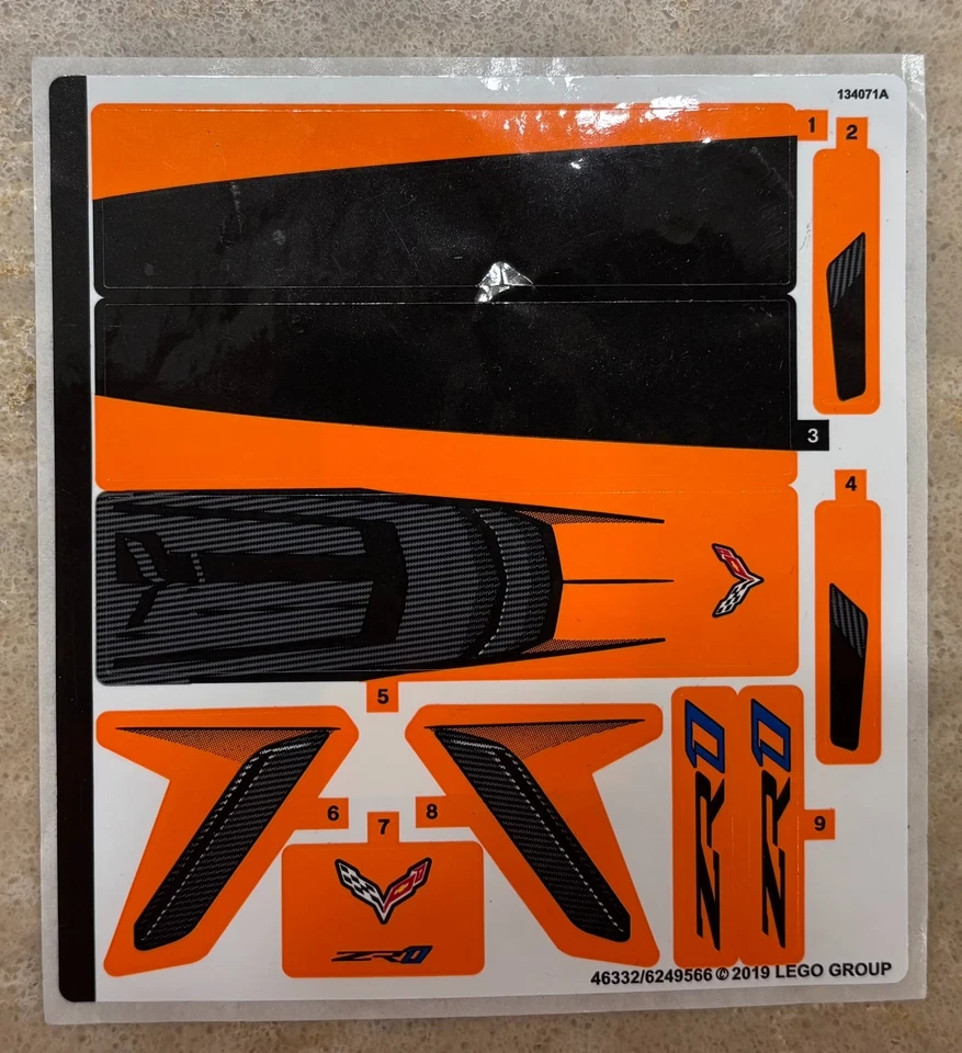 LEGO STICKER SHEET 42093 CHEVROLET CORVETTE ZR1 from set New - Image 1 of 1