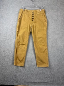 Anthropologie The Wanderer Utility Pants 29p Button Fly Mustard Denim Jeans Boho - Picture 1 of 11