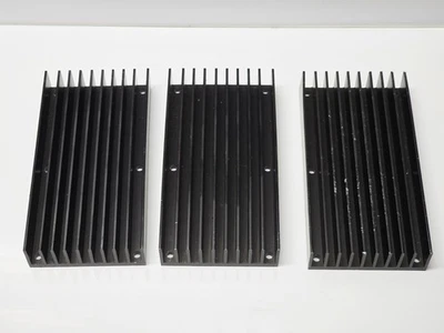 Lot of 3 Extruded Aluminum Heat Sinks 6.25"x3.25"x1" Black 10-Fin Cooling - Image 1 of 4