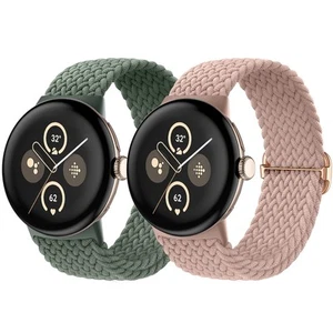 2 Pack Braided Nylon Straps Compatible with Google Pixel Watch - Picture 1 of 5