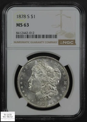 1878 S Morgan Silver Dollar $1 NGC MS 63 - Image 1 of 4