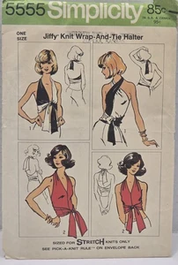 Vintage 1972 Simplicity Women's Pattern 5555 Knit Wrap & Tie Halter One Size - Picture 1 of 3