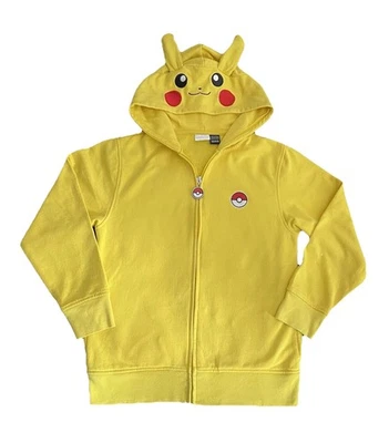 Pokemon Pikachu Hoodie Full Zip Fleece  Kids / Youth Medium Cosplay Wired Ears - Image 1 of 4