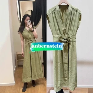 Vestido sin mangas cruzado de dos piezas con cinturón y hebilla de cuero doble francés ba&sh - Imagen 1 de 18