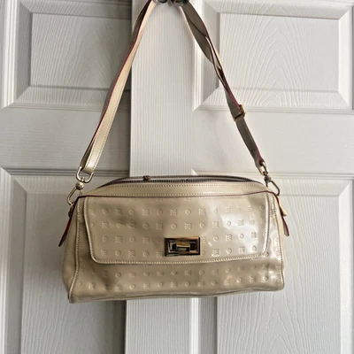 Arcadia Patent Leather Crossbody Shoulder Bag Black Very Good Preowned Condition - Image 1 of 4