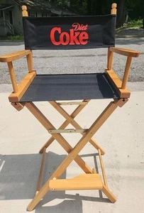 Vintage Diet Coke Vintage hoher klappbarer Regiestuhl Holz - Bild 1 von 12
