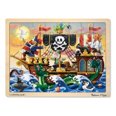 NEW Melissa & Doug Pirate Adventure Wooden Jigsaw Puzzle Preschool 48-Piece  - Image 1 of 4