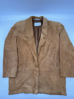 Chaqueta Blazer Brandon Thomas Mujer Grande Gamuza Cuero Marrón Foto 1 de 4