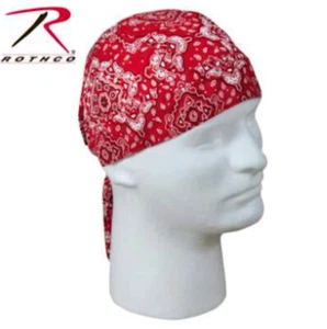 Rothco Head Wrap Skull Cap - Chemo - Trainmen Pattern - Red/White 5136 - Picture 1 of 1