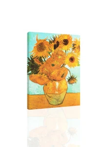 12 girasoli in vaso Van Gogh - TELA O STAMPA ARTE DA PARETE - Foto 1 di 2