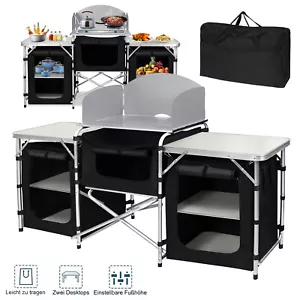 Camping Faltschrank Alu Campingküche Campingschrank Küchenbox Outdoor Windschutz - Bild 1 von 12