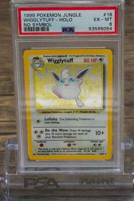 1999 Pokemon Jungle Wigglytuff #16 No Jungle Symbol Error PSA 6 EX-MT LOW POP 10 - Image 1 of 2