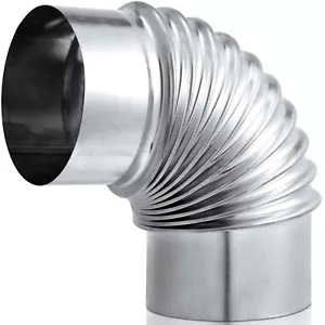 4 Inch 90 Degree Galvanized Dryer Elbow Vent Tube Connector Adjustable D - Picture 1 of 6