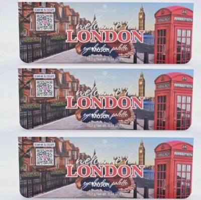 Lot Of 3 Essence Welcome To London 12 Pan Eyeshadow Palette Orange Blue Neutral - Image 1 of 4
