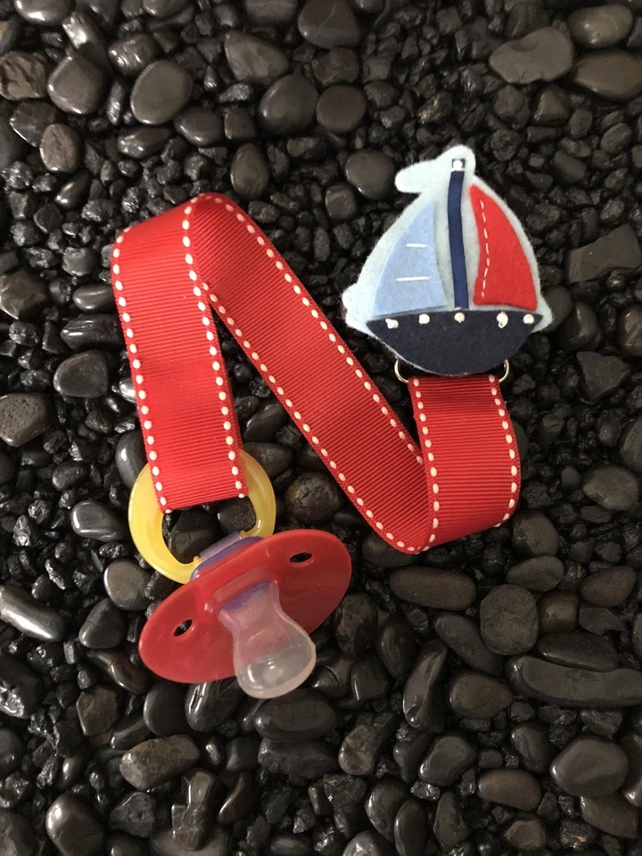 VELERO Cinta Chupete Soporte Clip Correa, Binky, Paci Correa-Hecho a Mano-Envío Gratis Foto 1 de 1