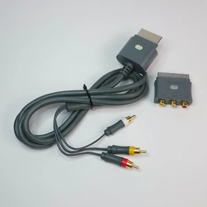 XBOX 360 Official Genuine AV Cable RCA Composite TV Lead + SCART Adapter - Picture 1 of 4