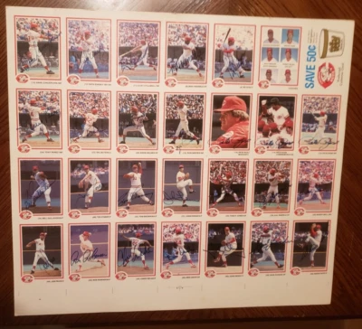 1986 Texas Gold Cincinnati Reds Signed Autographed Uncut Sheet Pete Rose *RARE* - Image 1 of 4