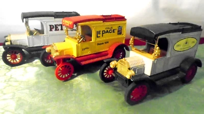 Lot 3 ERTL 1913 Ford Model T Van Coin Banks With Keys Phone Pet Milk Le Page's - Image 1 of 4