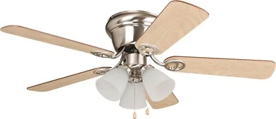 Ventilador de teto Craftmade Wyman 42" 3 luzes níquel polido escovado, WC42BNK5C3F - Imagem 1 de 2