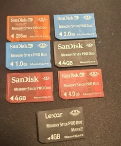 Sandisk /Lexar Pro Duo memory cards (7 total) - Picture 1 of 1