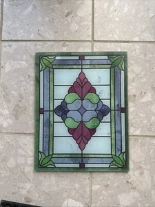 Vintage GLASS CUTTING BOARD W/ STAINED GLASS WINDOW LOOK! - Picture 1 of 16