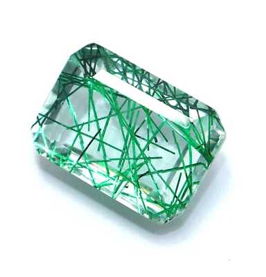 31 Karat Zertifiziert Natürliches Grün Smaragd Schliff Strahlende Quarz Lose - Bild 1 von 4