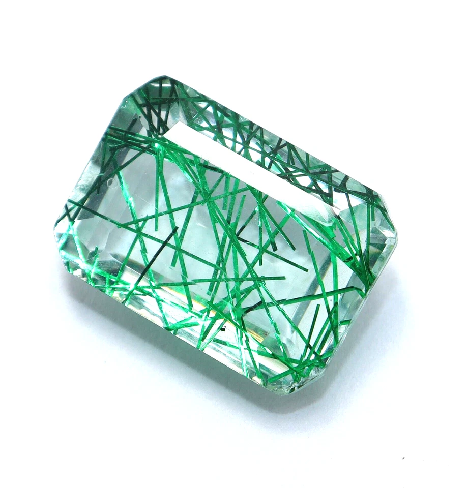 31 Karat Zertifiziert Natürliches Grün Smaragd Schliff Strahlende Quarz Lose - Bild 1 von 4