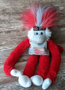 Licensed Ohio State Buckeyes RED Basketball “Fuzzhead Wig Monkey” Plush 21” - Foto 1 di 12