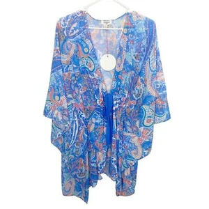 Umgee Paisley Print Kimono Blau Gr. Small Oversized Neu Mit Etikett Boho Neu mit Etikett - Bild 1 von 6