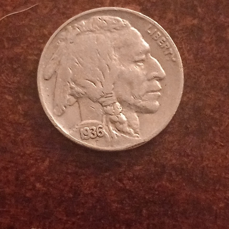 1936 F Indian Head Buffalo Nickel  - Image 1 of 4