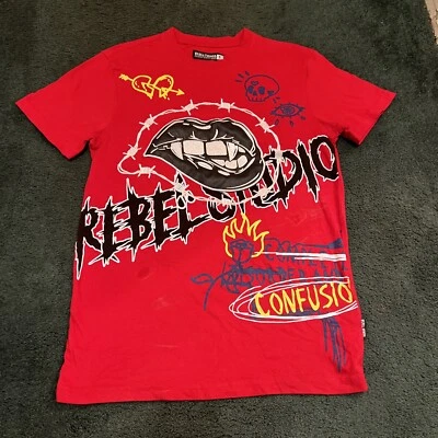 Camisa REBEL MINDS Estampada Gráfica Roja Hombre Talla Pequeña🦄 Foto 1 de 4