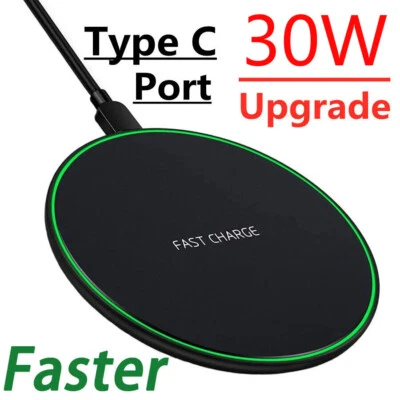 Wireless Charger 30W Fast Charging Pad for iPhone 14 13 12 11 Pro Max X Android - Image 1 of 4