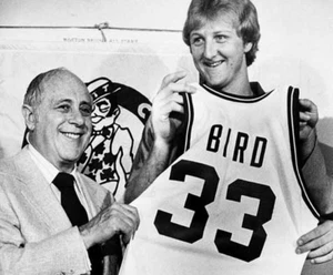Boston Celtics Red Auerbach & Larry Bird 8x10 Photo NBA Basketball Print - Picture 1 of 1