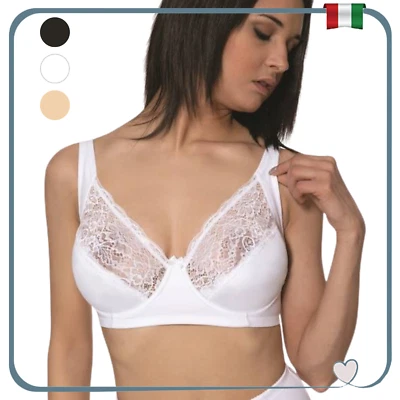Reggiseno Con Ferretto Donna Coppa D NON Imbottito con In Pizzo Preformato Da - Immagine 1 di 4