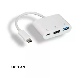 Kentek USB 3.1 Type C to USB 3.0 A/C/HDMI 4K Combo Dongle HDTV SmartPhone Laptop - Picture 1 of 1