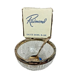 Cuenco y cuchara vintage de salsa Raimond placa de plata de vidrio Italia 241 - Imagen 1 de 22