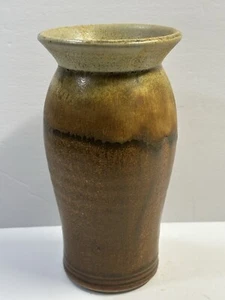 Crimson Ridge Art Studio Stoneware Vtg Pottery Earthy 7” Vase Organic Farm - Picture 1 of 5