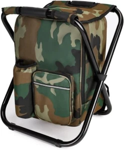 Portable Hiking Camouflage Camping Stool, Folding Camping Chair Stool Backpack - Picture 1 of 5